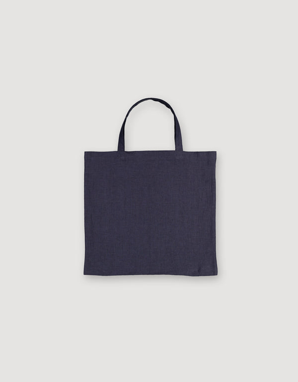 Blue Linen Tote Bag